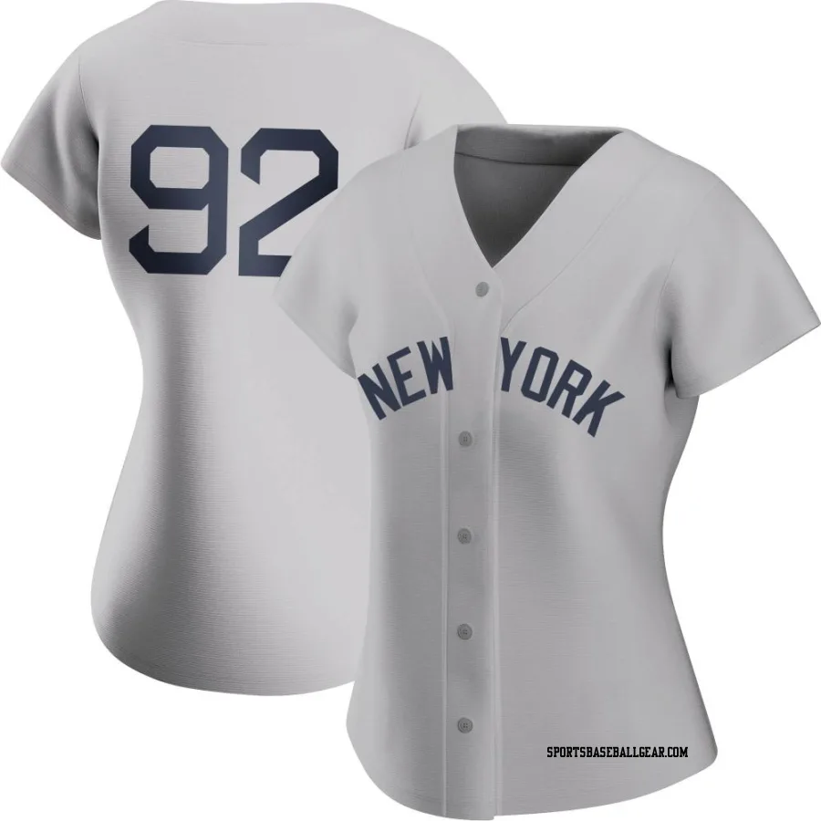 Yoendrys Gomez Women's New York Yankees Gray Authentic 2021 Field of Dreams Jersey