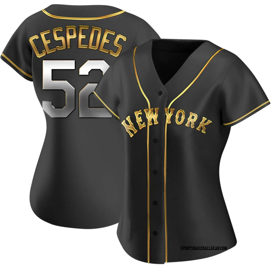 Yoenis Cespedes Women's New York Mets Black Golden Replica Alternate Jersey