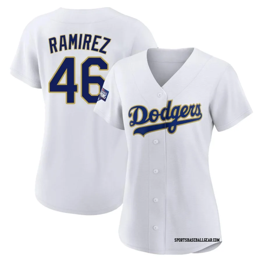 Yohan Ramirez Women's Los Angeles Dodgers White/Gold Replica 2021 Gold Program Player Jersey