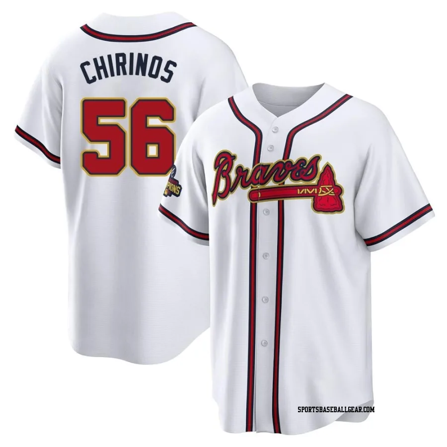 Yonny Chirinos Men's Atlanta Braves Gold Replica White 2022 Program Jersey