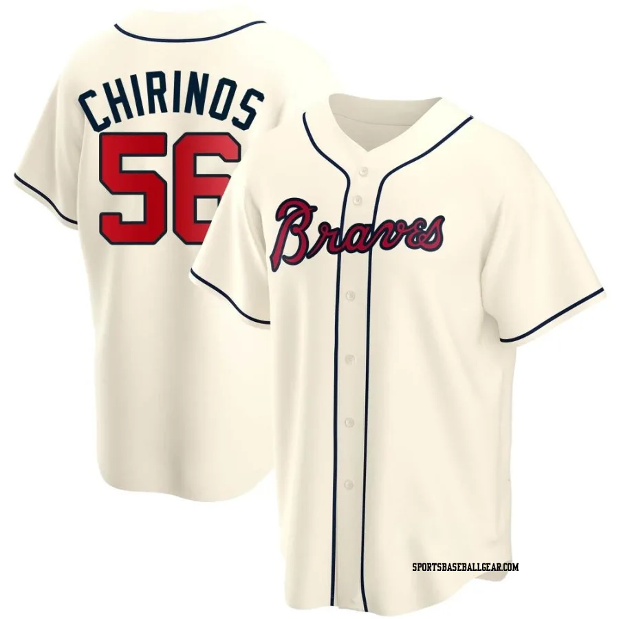 Yonny Chirinos Youth Atlanta Braves Cream Replica Alternate Jersey
