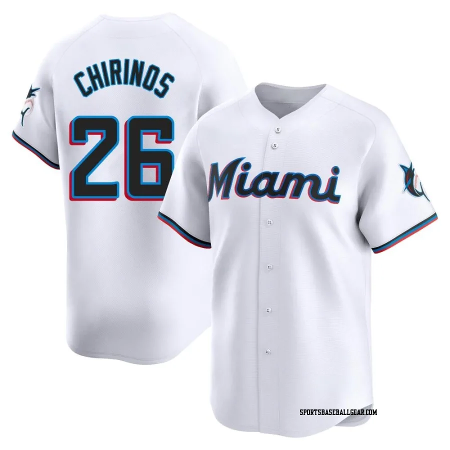 Yonny Chirinos Youth Miami Marlins White Limited Home Jersey