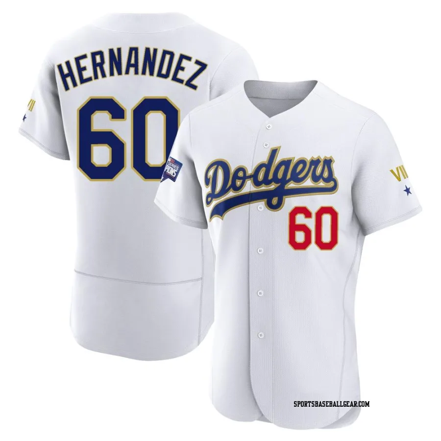 Yonny Hernandez Men's Los Angeles Dodgers White/Gold Authentic 2021 Gold Program Player Jersey