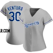 Yordano Ventura Women's Kansas City Royals Gray Authentic Road Jersey