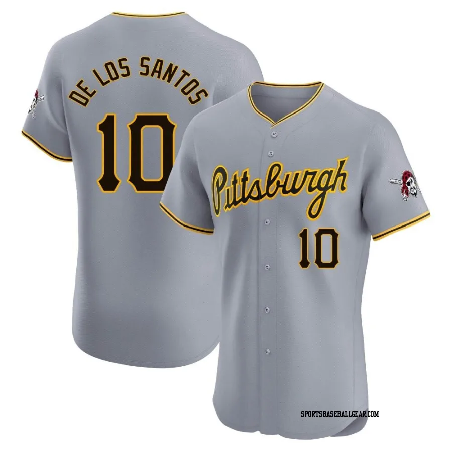 Yordany De Los Santos Men's Pittsburgh Pirates Gray Elite Road Jersey