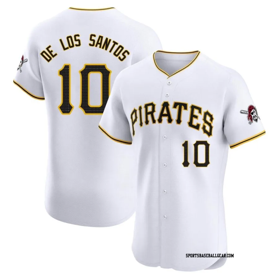 Yordany De Los Santos Men's Pittsburgh Pirates White Elite Home Jersey