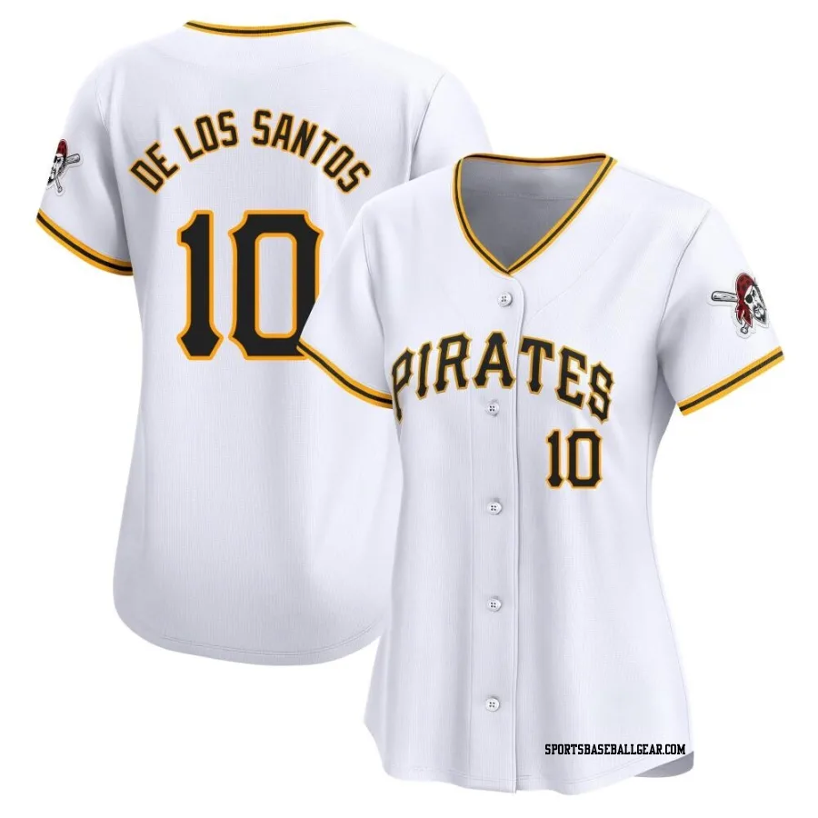 Yordany De Los Santos Women's Pittsburgh Pirates White Limited Home Jersey