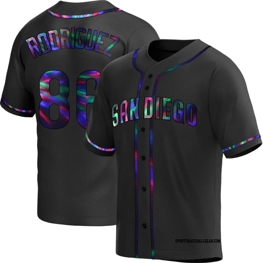 Yorman Rodriguez Men's San Diego Padres Black Holographic Replica Alternate Jersey