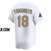 Yoshinobu Yamamoto Men's Los Angeles Dodgers Gold Limited White 2025 Collection Jersey