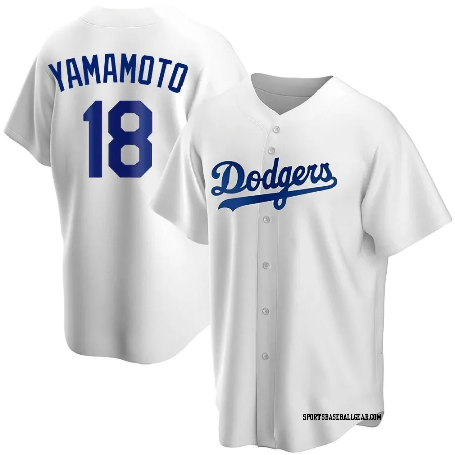 Yoshinobu Yamamoto Men's Los Angeles Dodgers White Replica Home Jersey