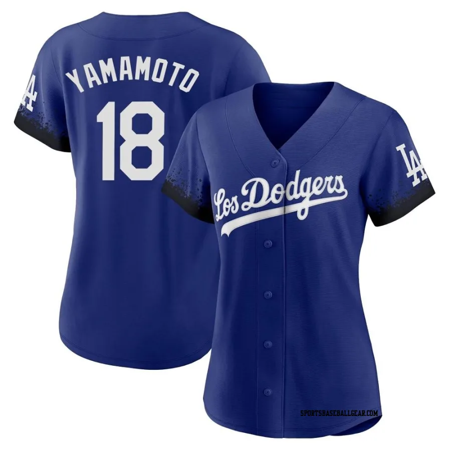 Yoshinobu Yamamoto Women's Los Angeles Dodgers Royal Replica 2021 City Connect Jersey