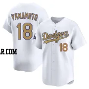 Yoshinobu Yamamoto Youth Los Angeles Dodgers Gold Limited White 2025 Collection Jersey