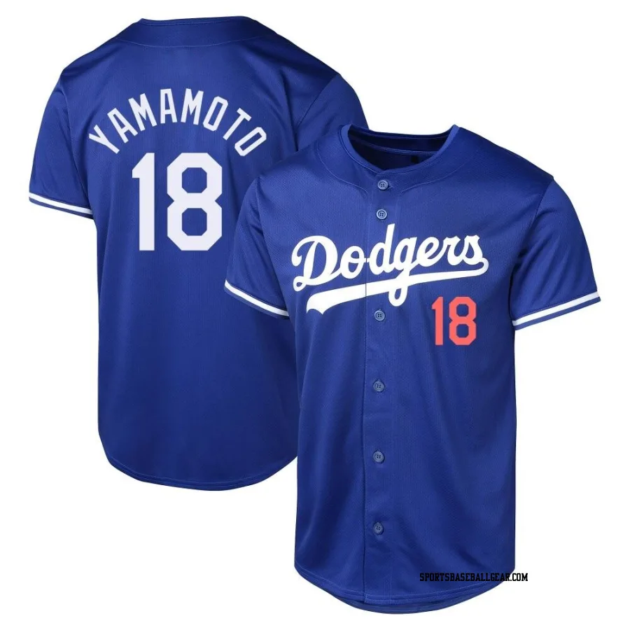 Yoshinobu Yamamoto Youth Los Angeles Dodgers Royal Limited Alternate Jersey
