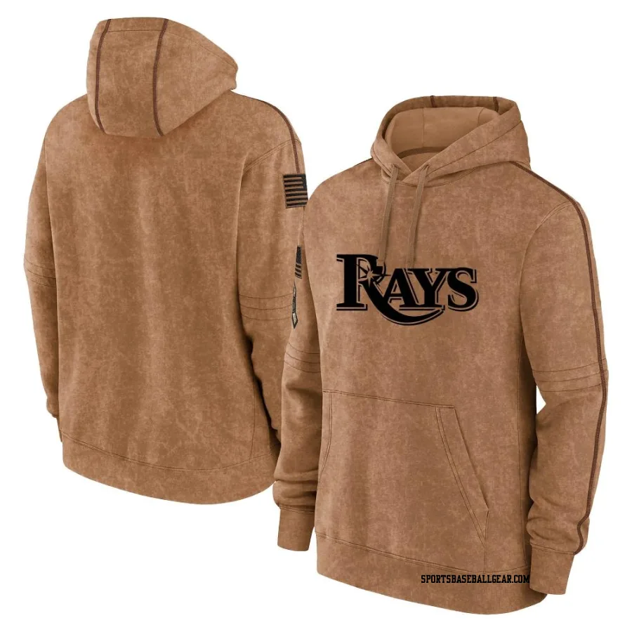 Youth Tampa Bay Rays Brown 2023 Salute to Service Club Pullover Hoodie