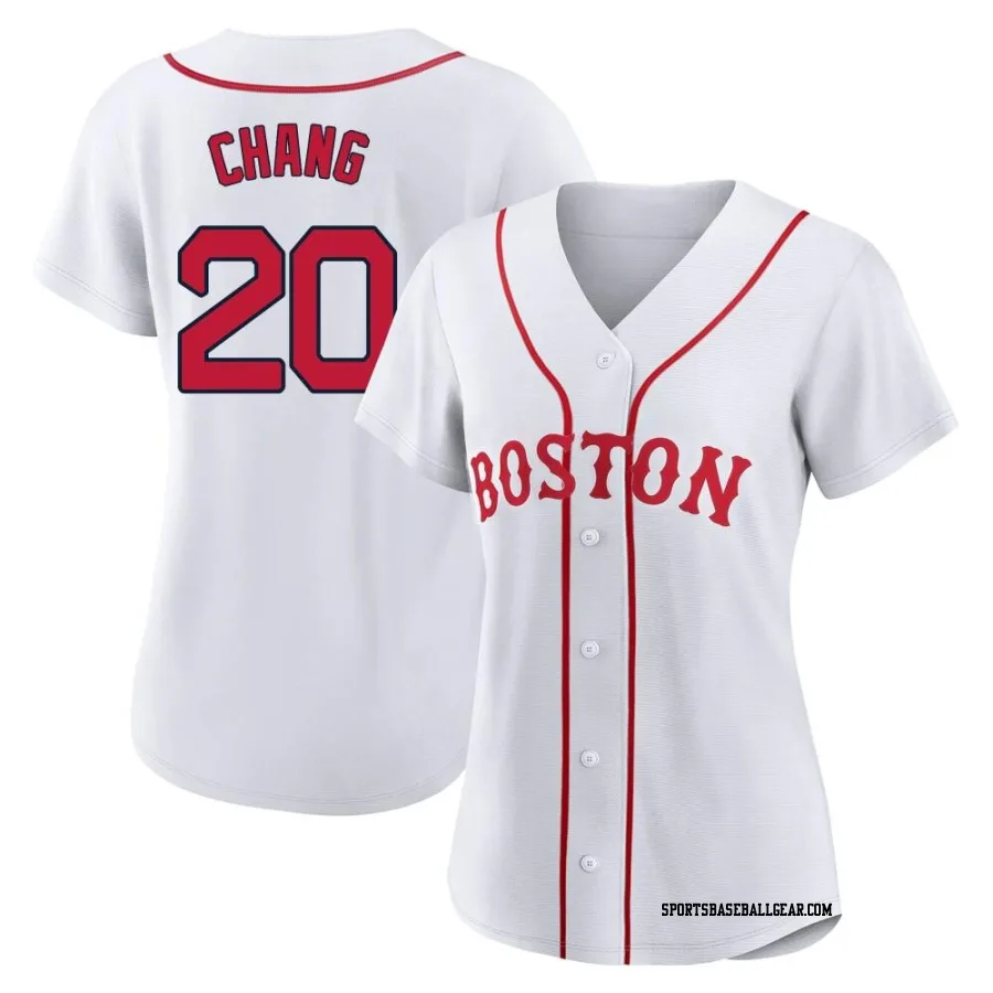 Yu Chang Women's Boston Red Sox White Authentic 2021 Patriots' Day Jersey