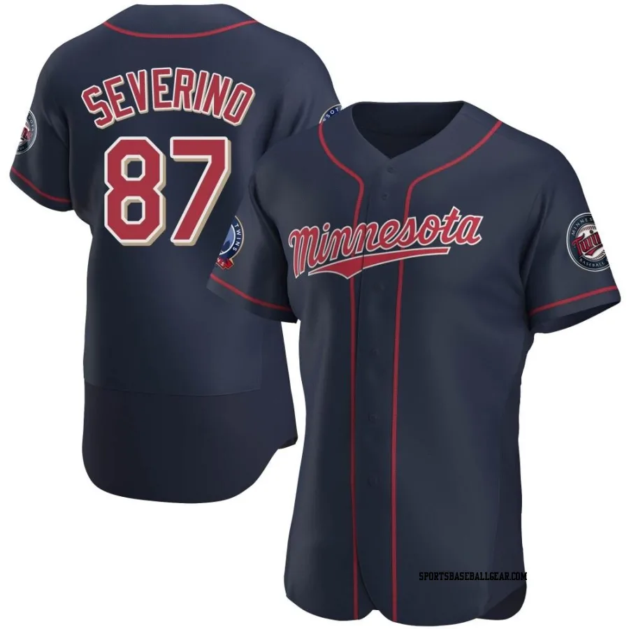 Yunior Severino Men's Minnesota Twins Navy Authentic Alternate 60th Season Jersey