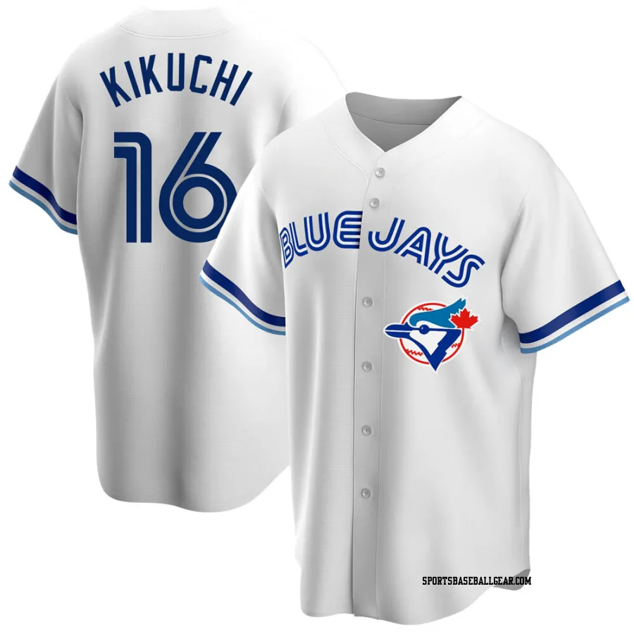 Yusei Kikuchi Men's Toronto Blue Jays White Replica Home Cooperstown Collection Jersey