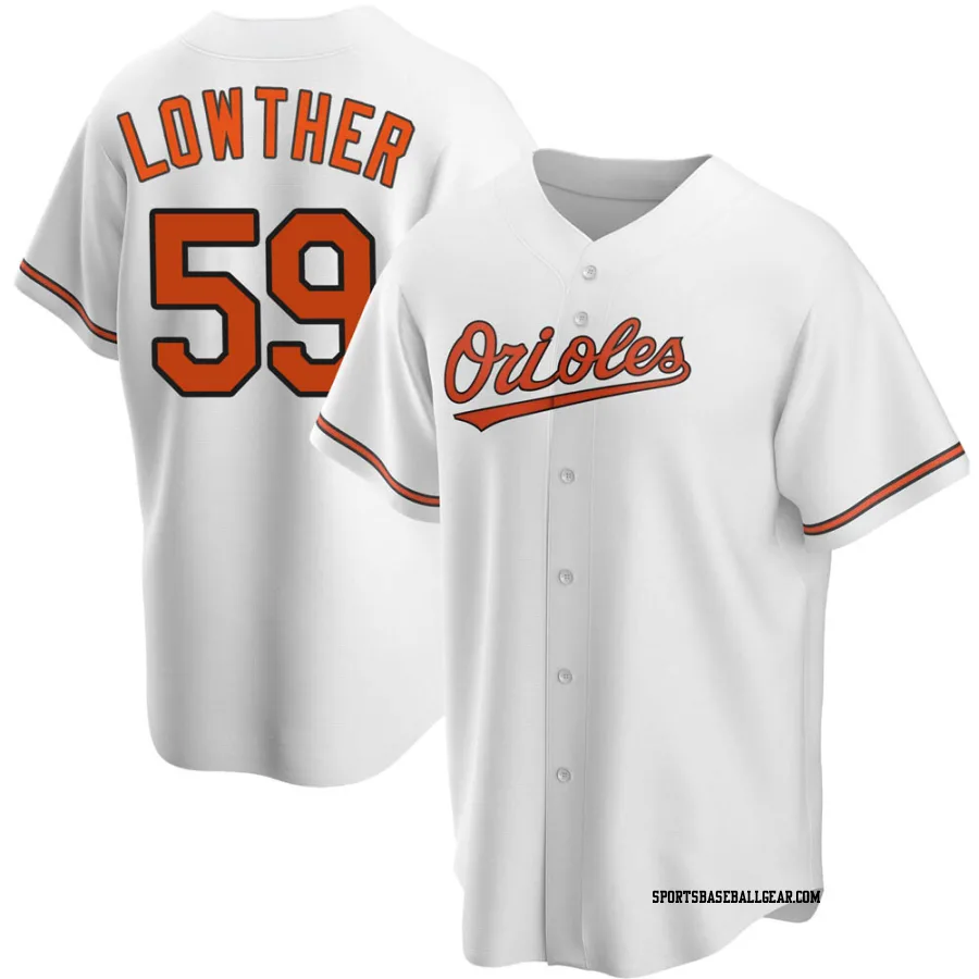 Zac Lowther Men's Baltimore Orioles White Replica Home Jersey