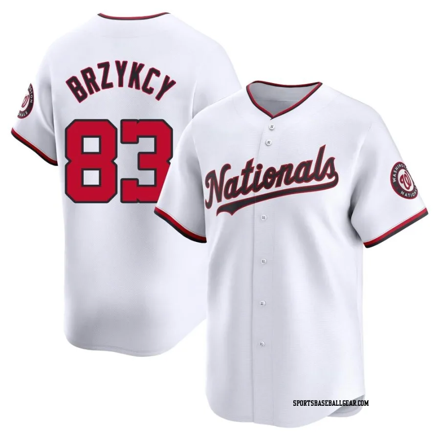 Zach Brzykcy Men's Washington Nationals White Limited Home Jersey