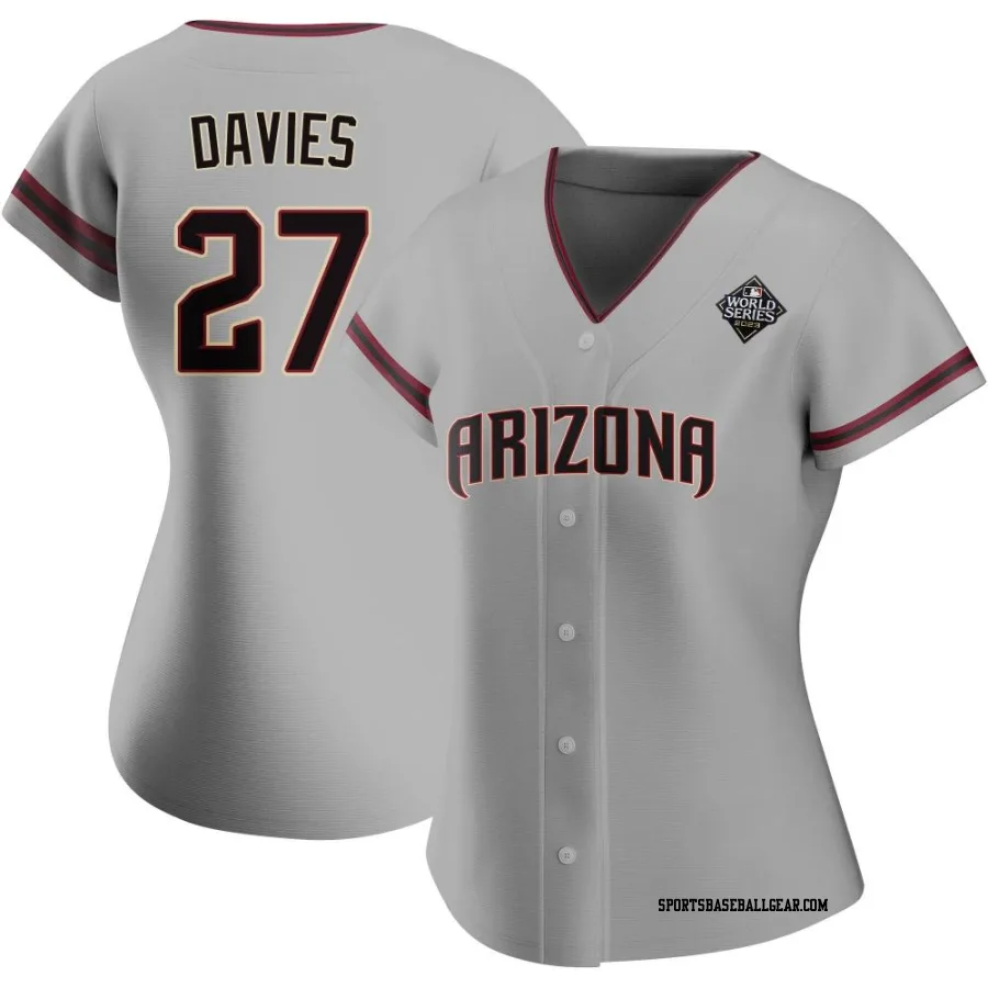 Zach Davies Women's Arizona Diamondbacks Gray Replica Road 2023 World Series Jersey