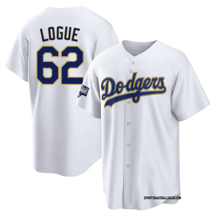 Zach Logue Youth Los Angeles Dodgers White/Gold Replica 2021 Gold Program Player Jersey