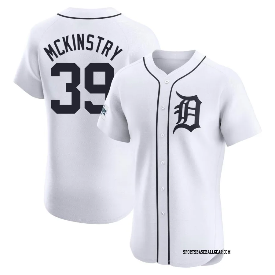 Zach McKinstry Men's Detroit Tigers White Elite Home Patch Jersey