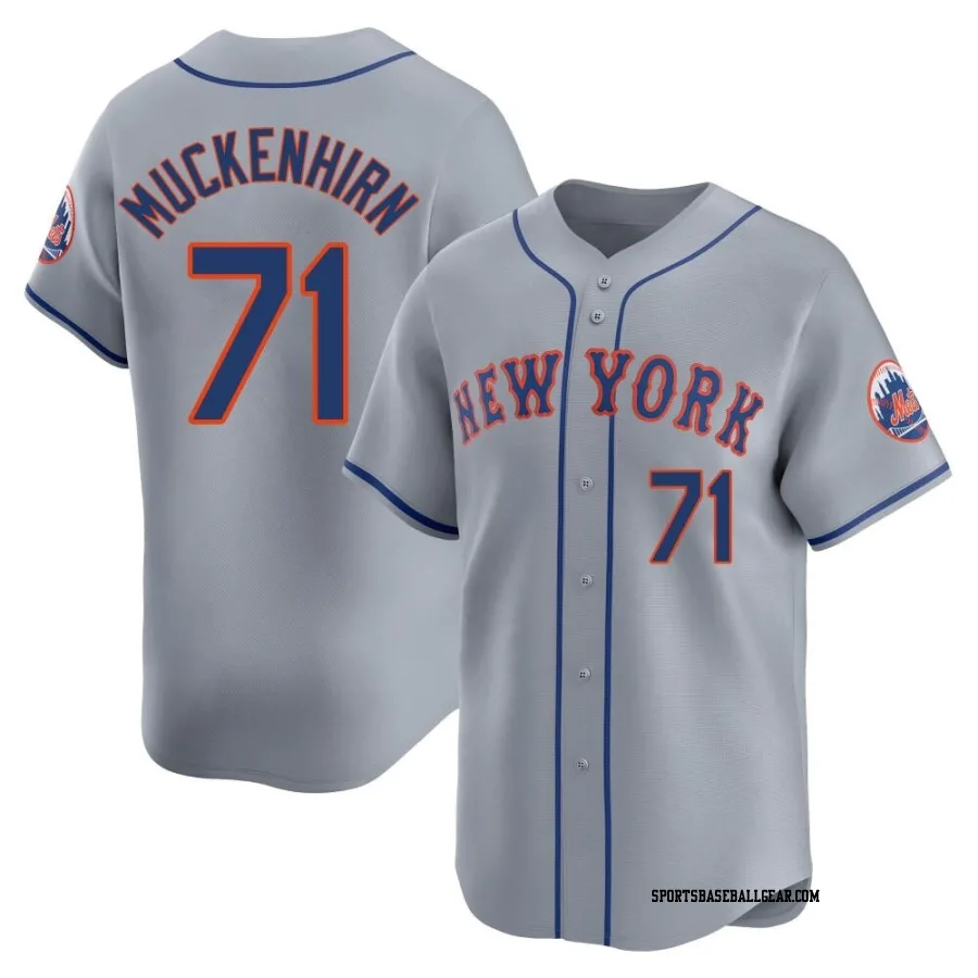Zach Muckenhirn Men's New York Mets Gray Limited Away Jersey
