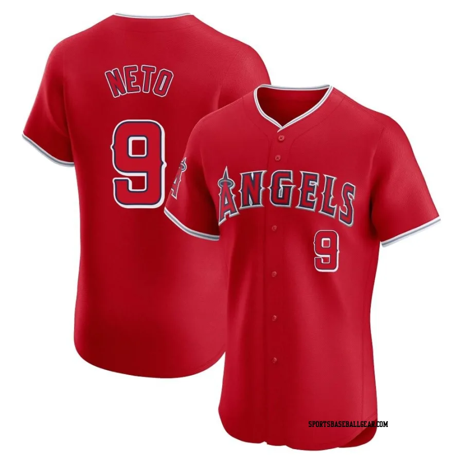 Zach Neto Men's Los Angeles Angels Red Elite Alternate Jersey