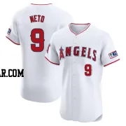 Zach Neto Men's Los Angeles Angels White Elite Home Patch Jersey