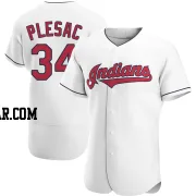 Zach Plesac Men's Cleveland Guardians White Authentic Home Jersey