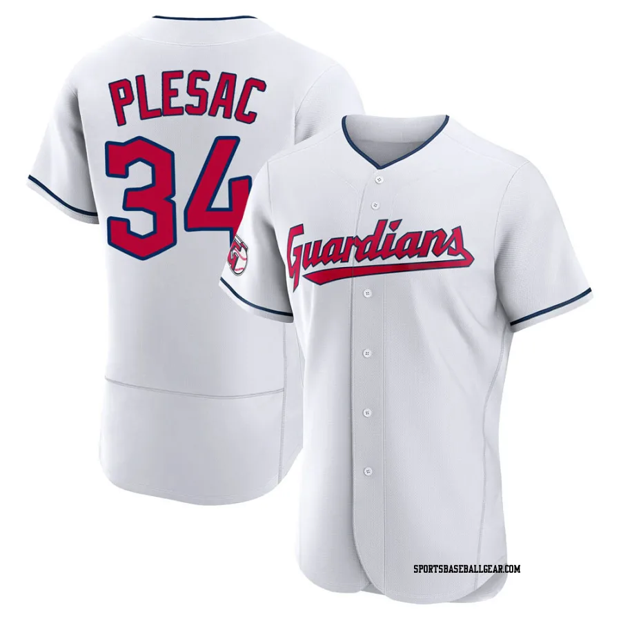 Zach Plesac Men's Cleveland Guardians White Authentic Home Jersey