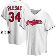 Zach Plesac Men's Cleveland Guardians White Replica Home Jersey