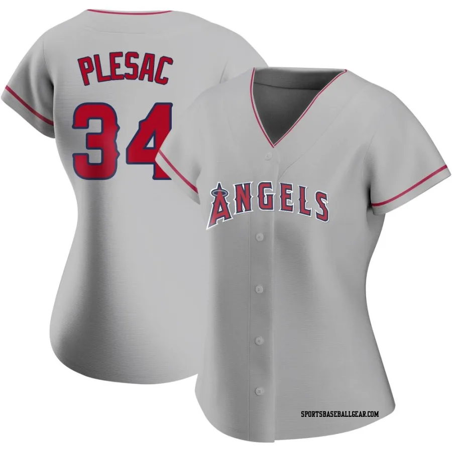 Zach Plesac Women's Los Angeles Angels Authentic Silver Road Jersey