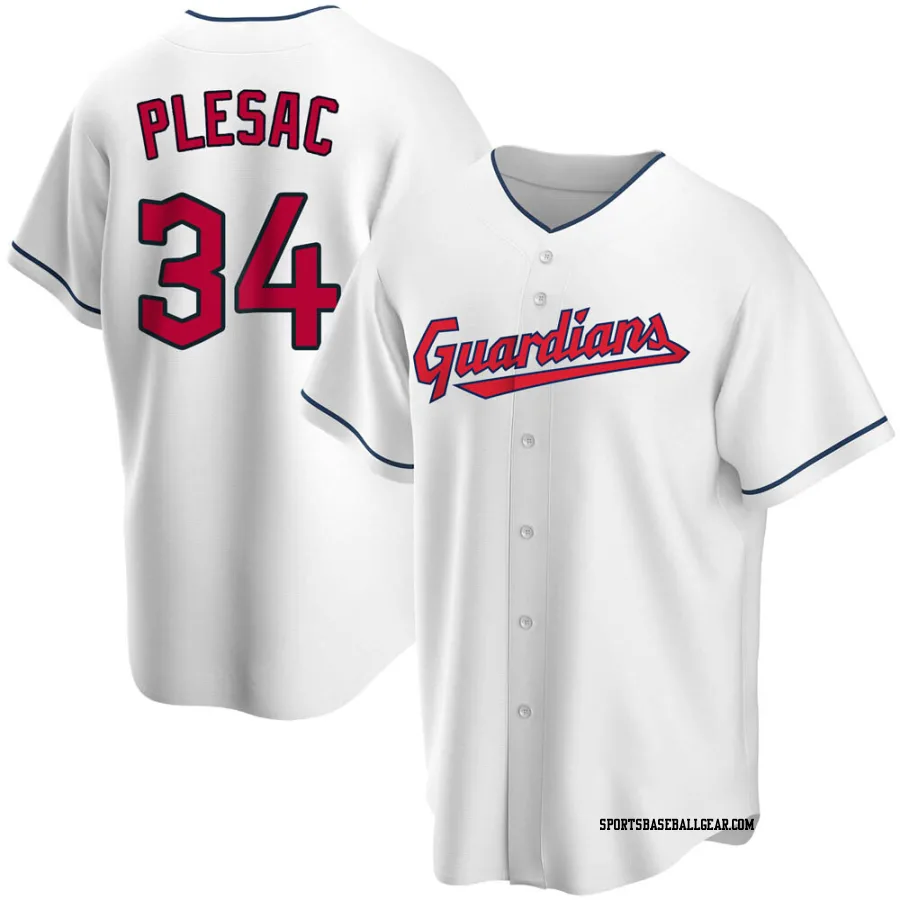 Zach Plesac Youth Cleveland Guardians White Replica Home Jersey
