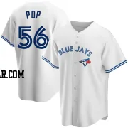 Zach Pop Men's Toronto Blue Jays White Replica Home Jersey