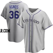 Zachary Agnos Men's Colorado Rockies Gray Replica Road Jersey