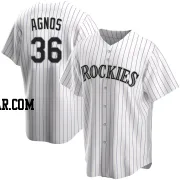 Zachary Agnos Men's Colorado Rockies White Replica Home Jersey