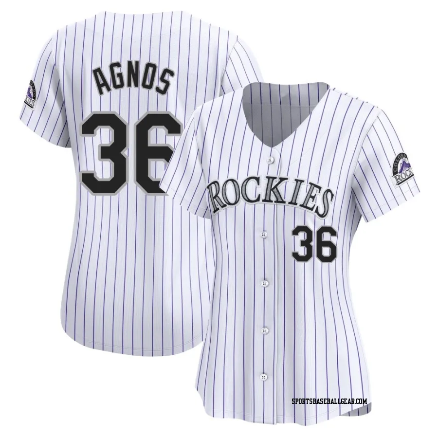Zachary Agnos Women's Colorado Rockies White Limited Home Jersey