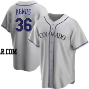 Zachary Agnos Youth Colorado Rockies Gray Replica Road Jersey
