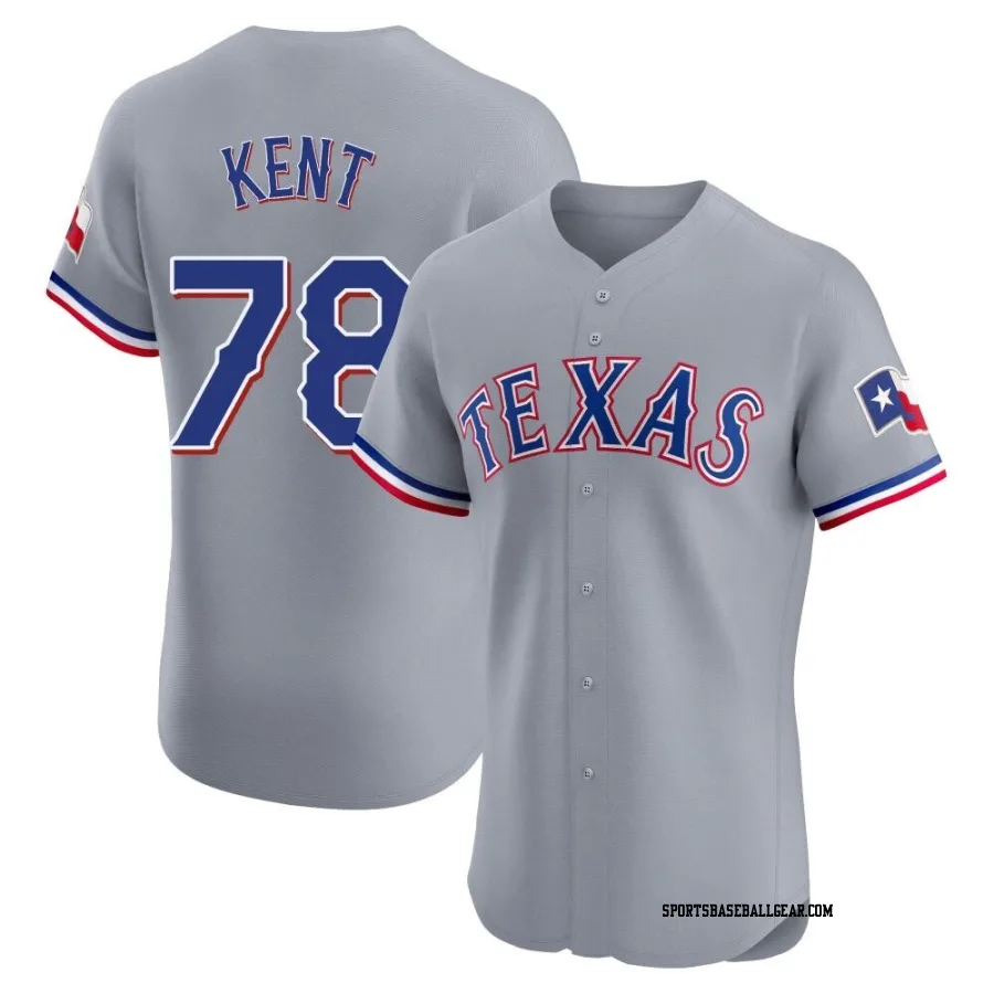 Zachary Kent Men's Texas Rangers Gray Elite Road Jersey