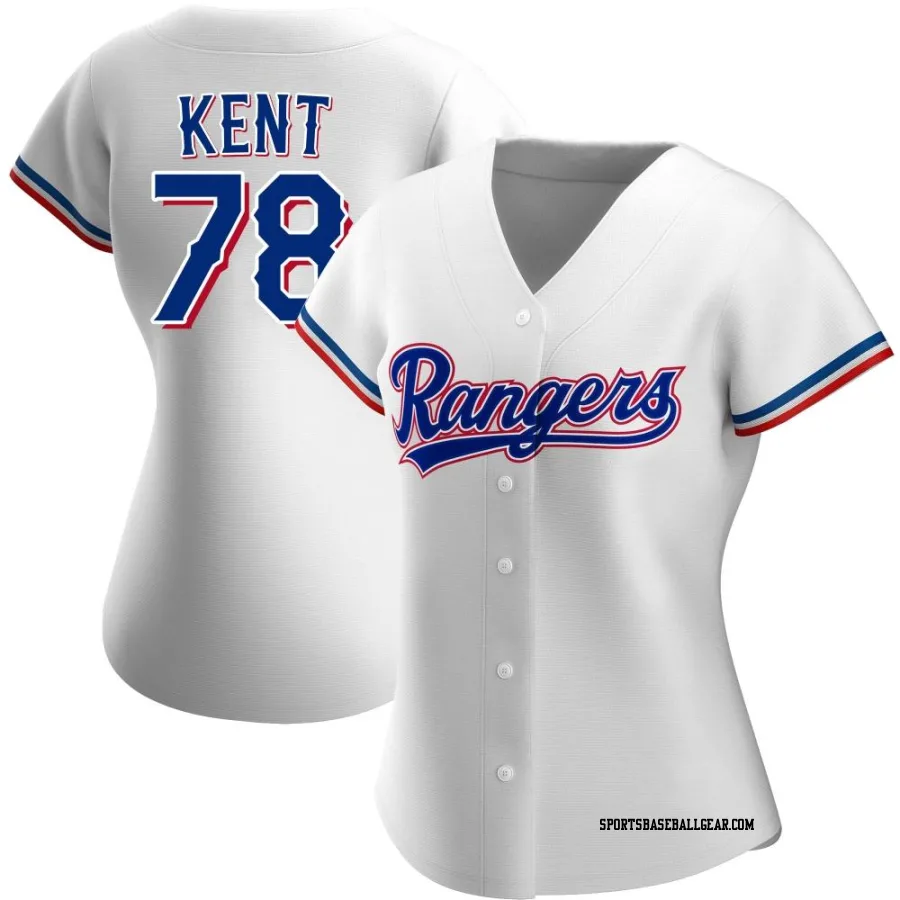 Zachary Kent Women's Texas Rangers White Authentic Home Jersey