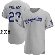 Zack Greinke Men's Kansas City Royals Gray Authentic Road Jersey