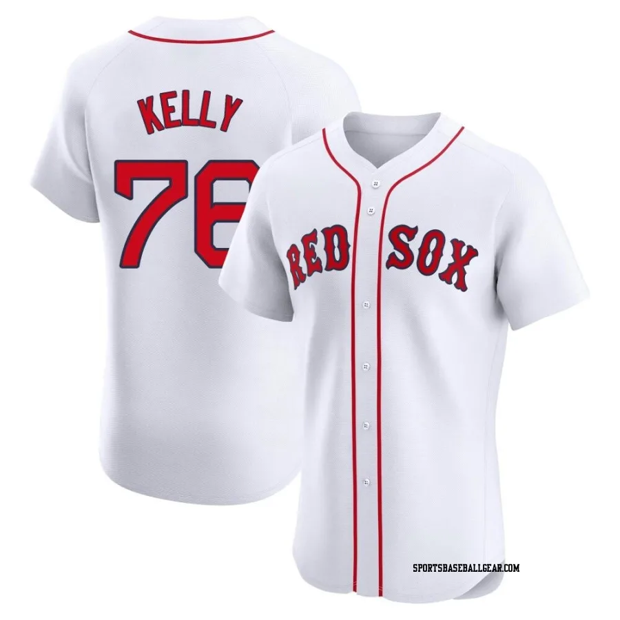 Zack Kelly Men's Boston Red Sox White Elite Home Patch Jersey