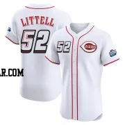 Zack Littell Men's Cincinnati Reds White Elite 2025 Speedway Classic Alternate Jersey