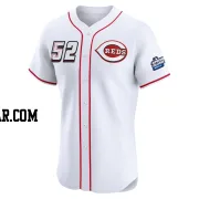 Zack Littell Men's Cincinnati Reds White Elite 2025 Speedway Classic Alternate Jersey