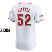 Zack Littell Men's Cincinnati Reds White Elite Home Patch Jersey