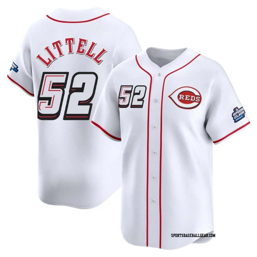 Zack Littell Men's Cincinnati Reds White Limited 2025 Speedway Classic Alternate Jersey
