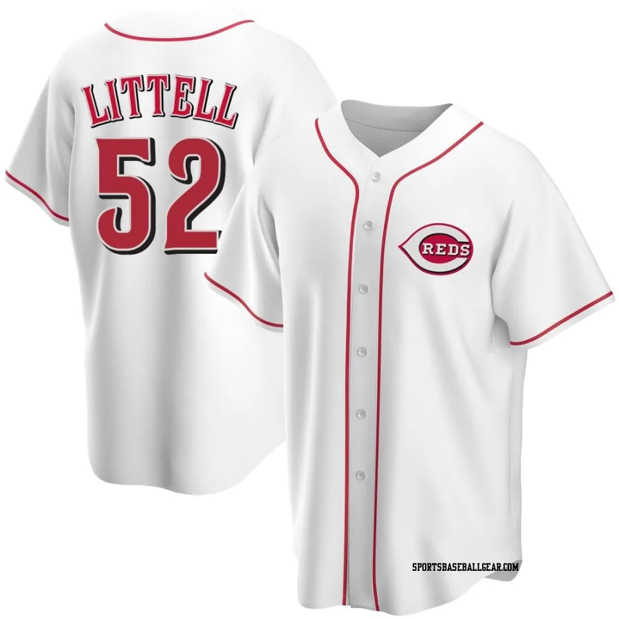Zack Littell Youth Cincinnati Reds White Replica Home Jersey