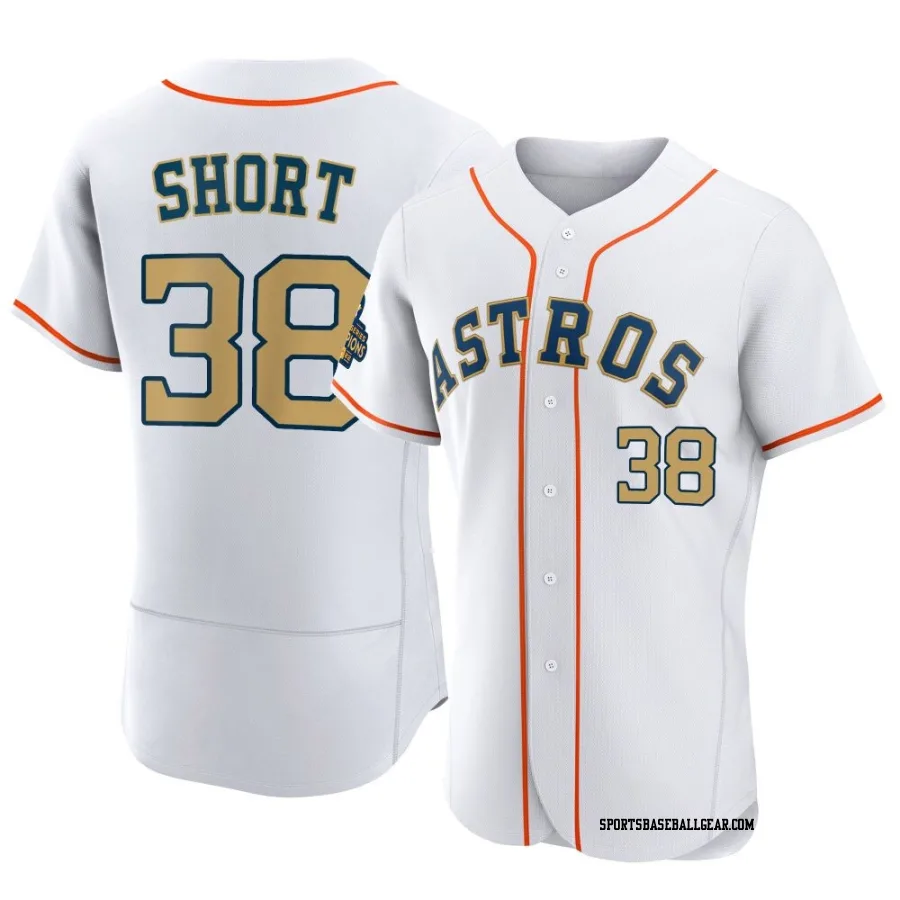 Zack Short Men's Houston Astros Gold Authentic White 2023 Collection Jersey