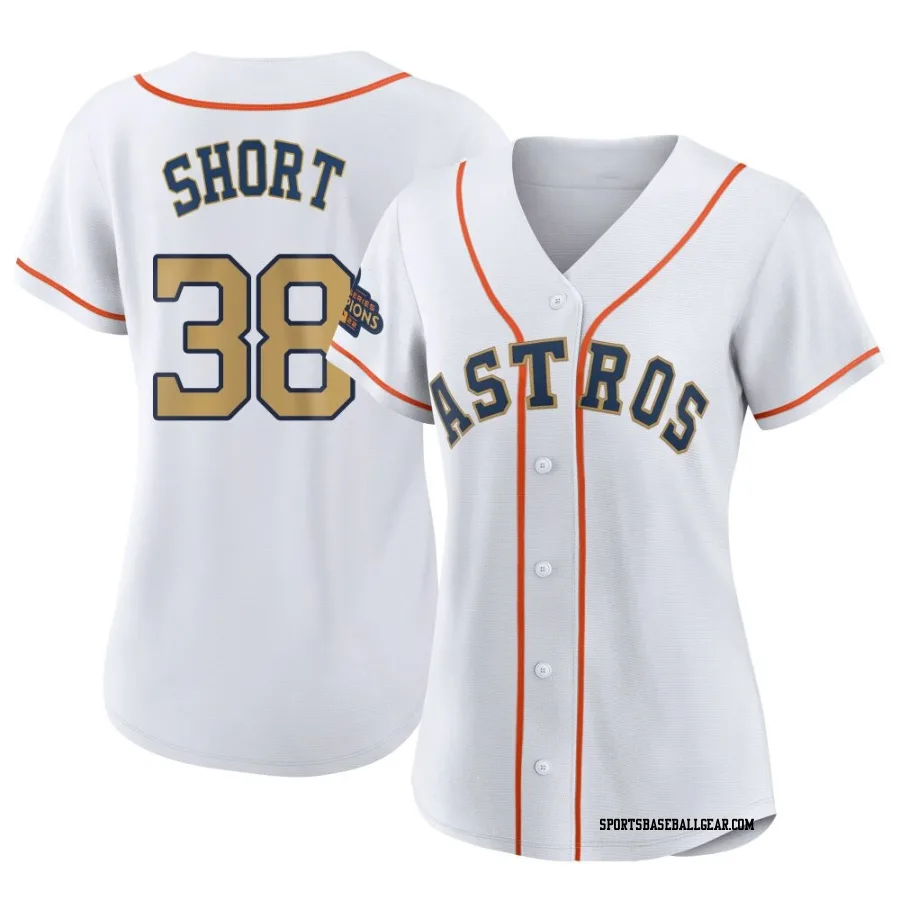 Zack Short Women's Houston Astros Gold Authentic White 2023 Collection Jersey